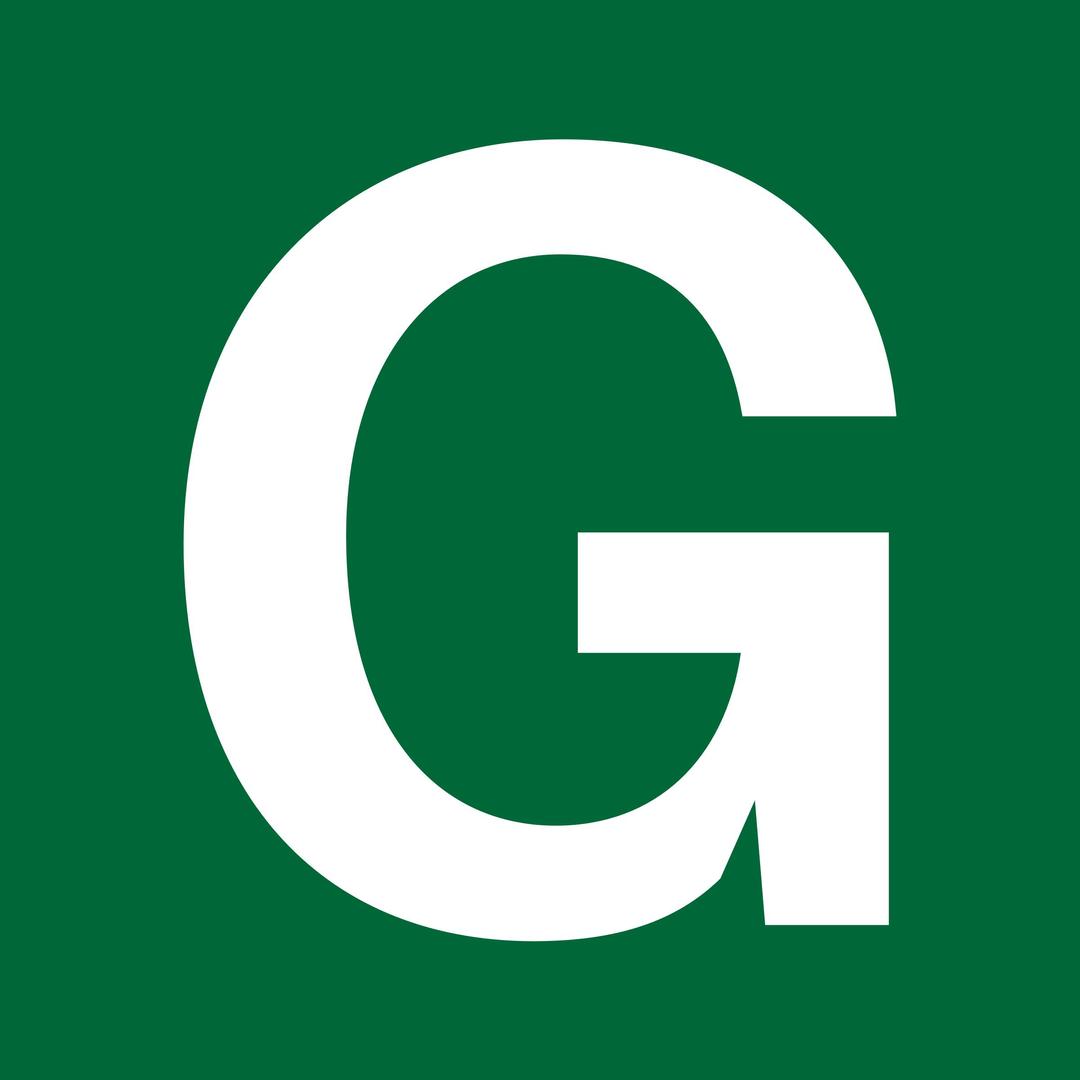 White Letter G on Green Background png transparent