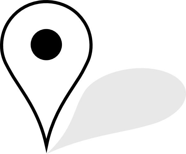White Map Pin With Shadow png transparent