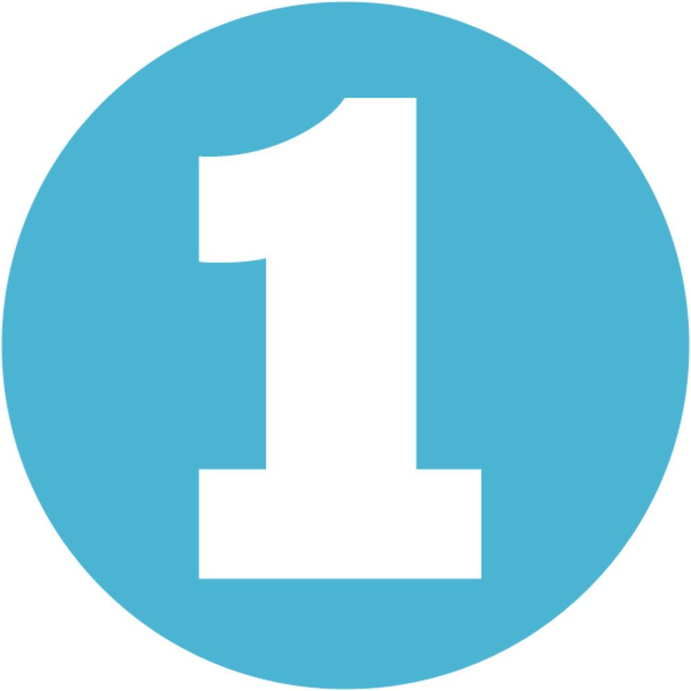 White Number 1 In Blue Circle png transparent