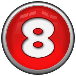 White Number 8 In Red Circle png transparent