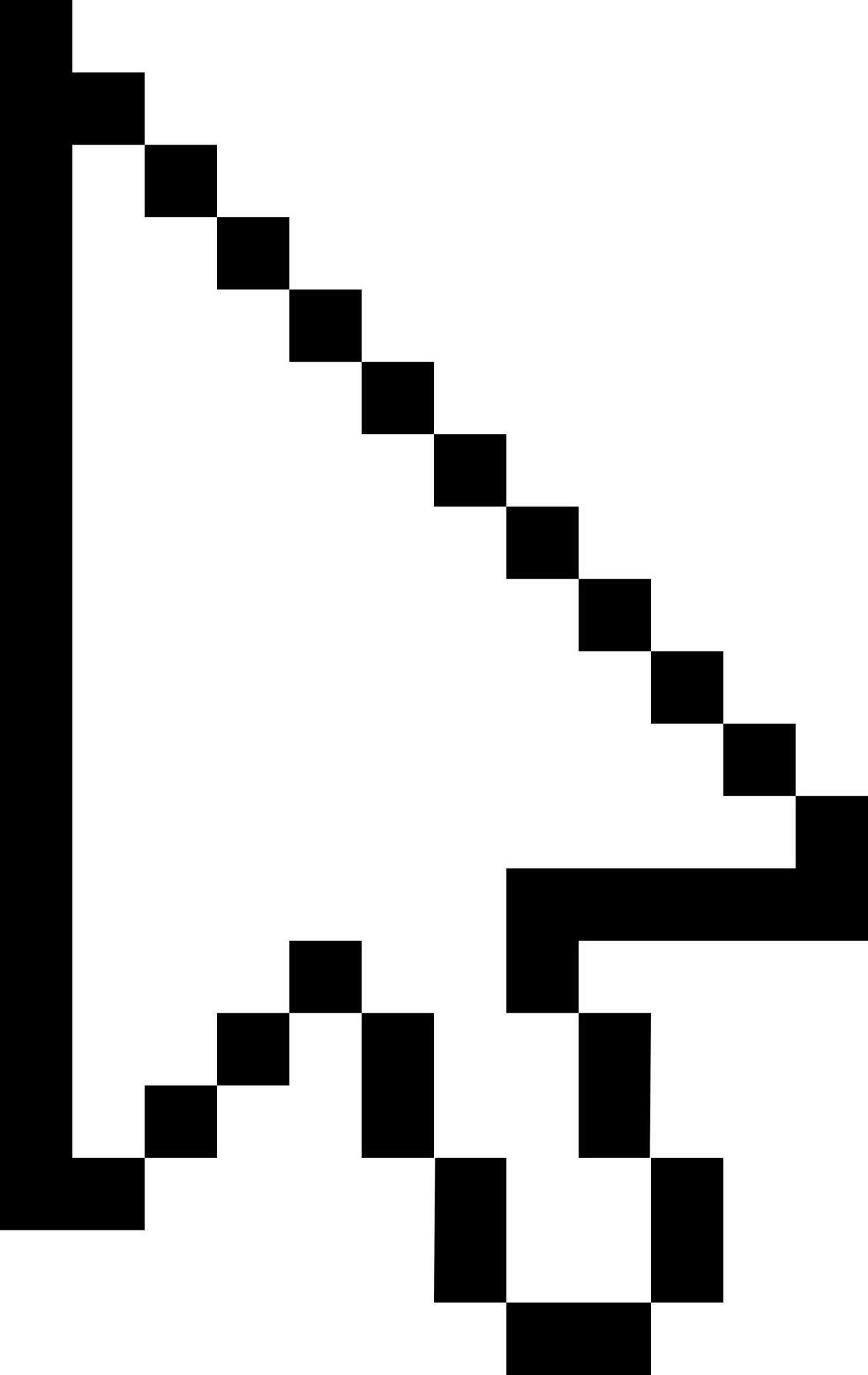 White Pixel Mouse Cursor Arow (Fixed) png transparent
