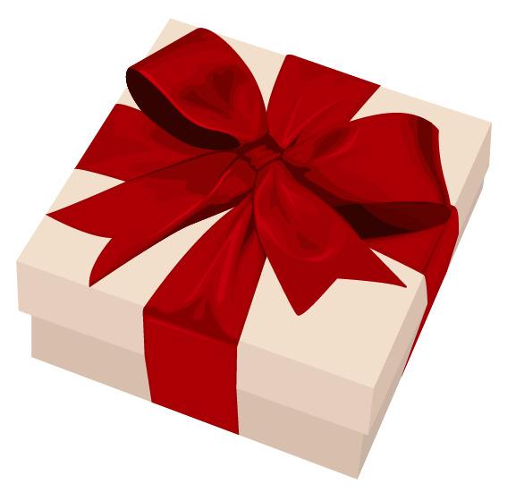 White Red Ribbon Gift png transparent