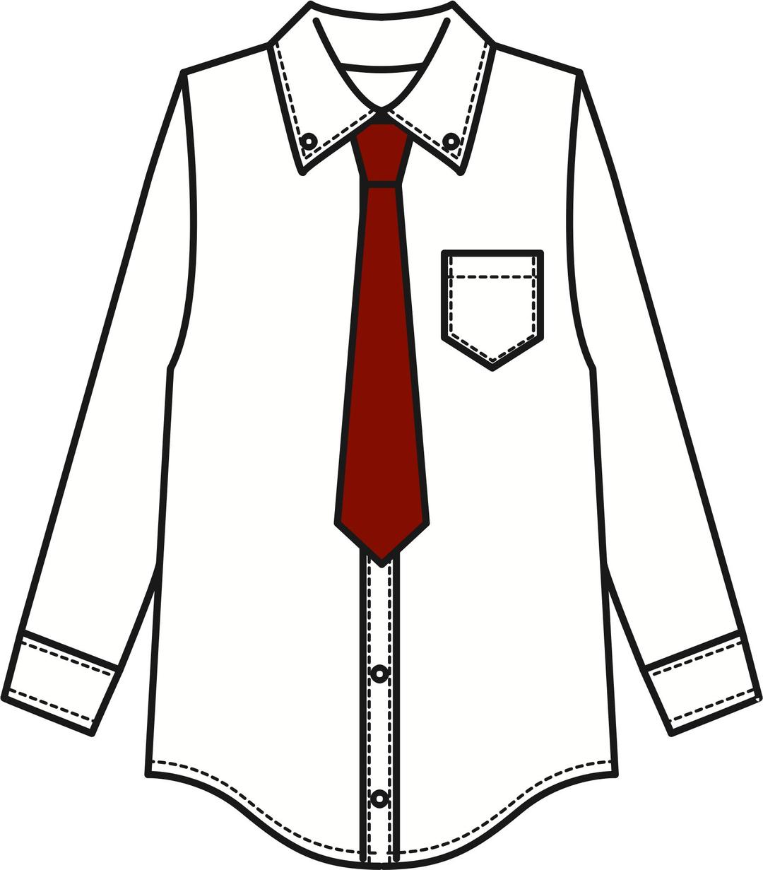 White Shirt and Tie png transparent