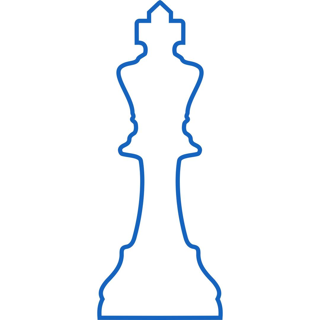 White Silhouette Staunton Chess Piece – King / Rey png transparent