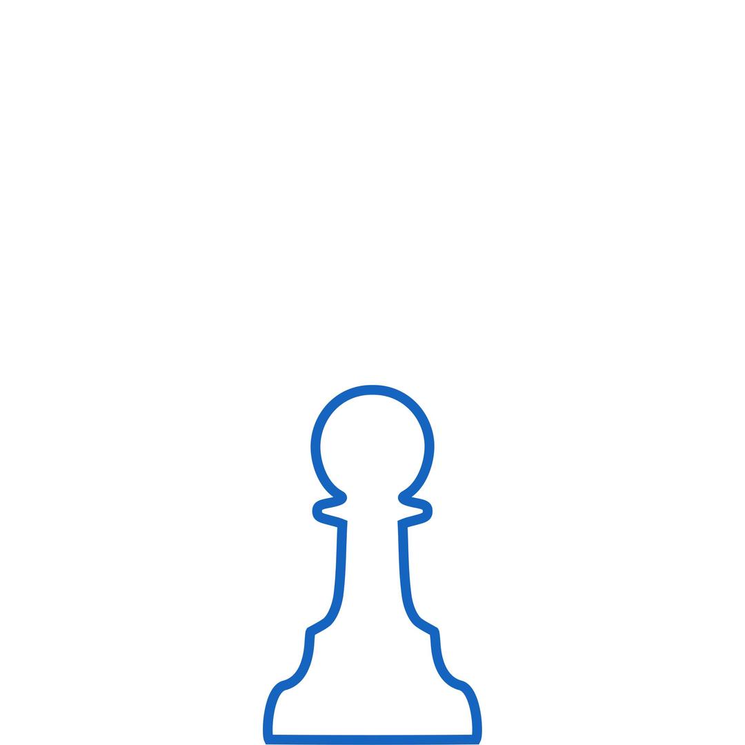 White Silhouette Staunton Chess Piece – Pawn / Peón png transparent