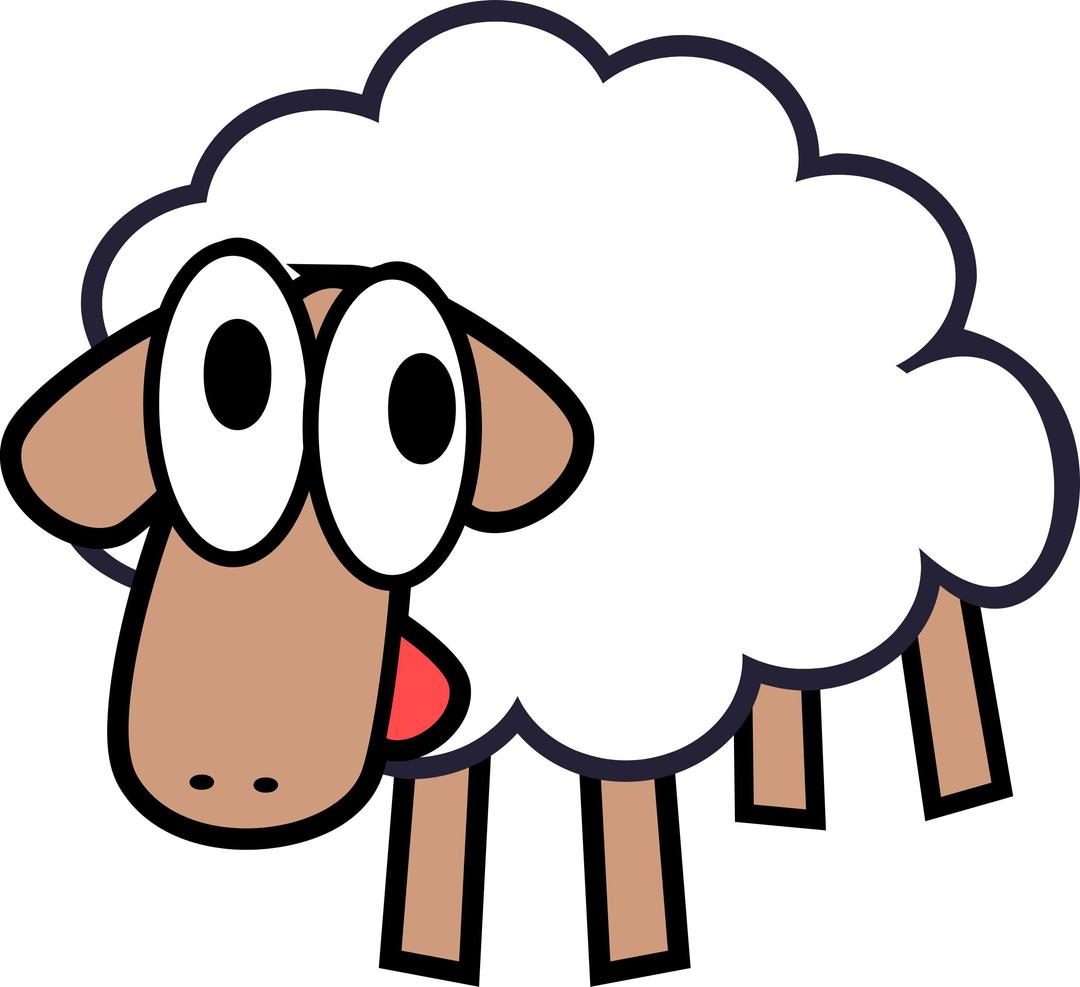 White Stupid & Cute Cartoon Sheep png transparent