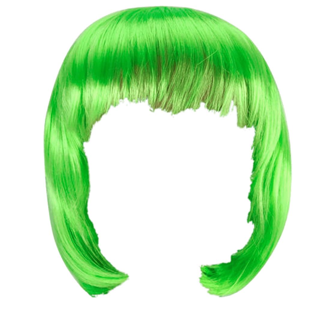 Wig Green Bob png transparent