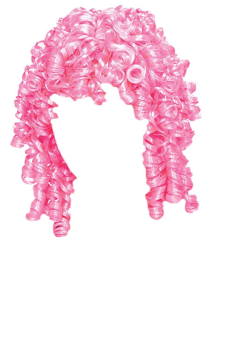 Wig Pink Curly png transparent