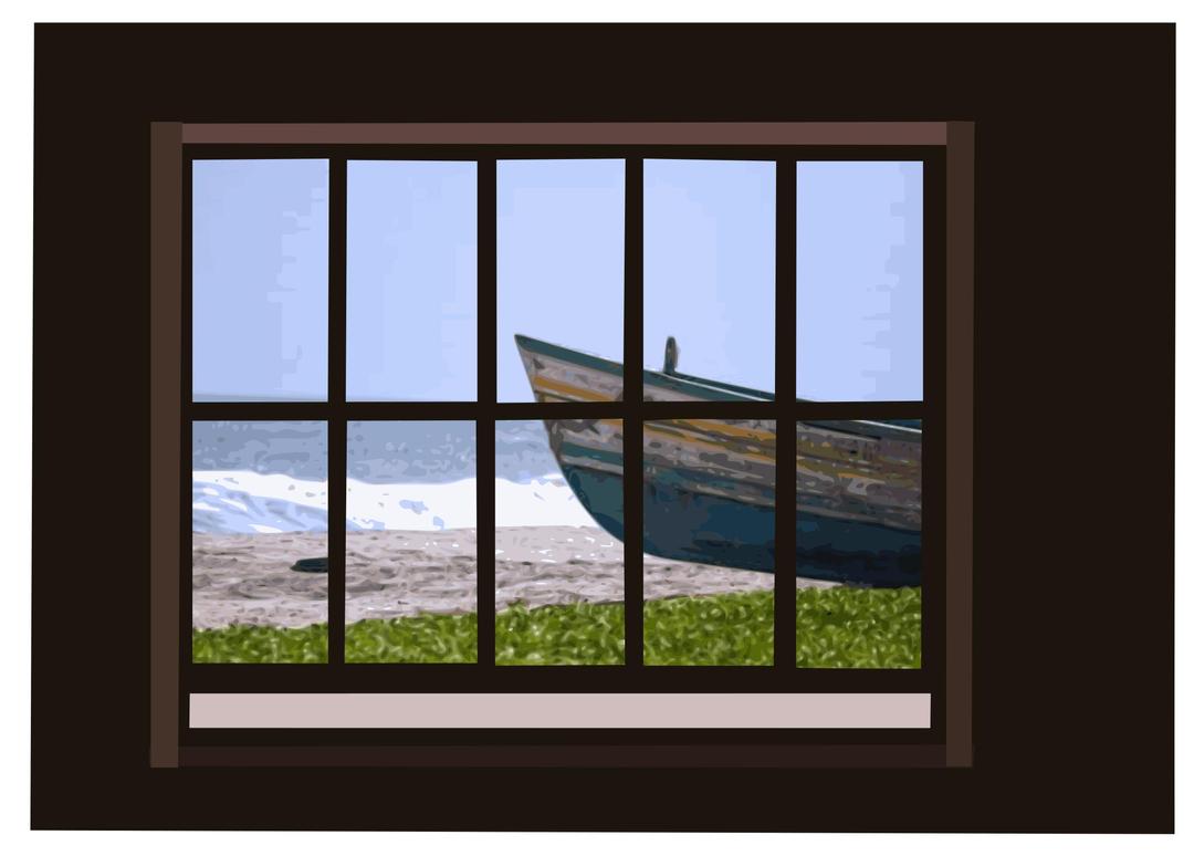 Window with ocean-view-02 png transparent