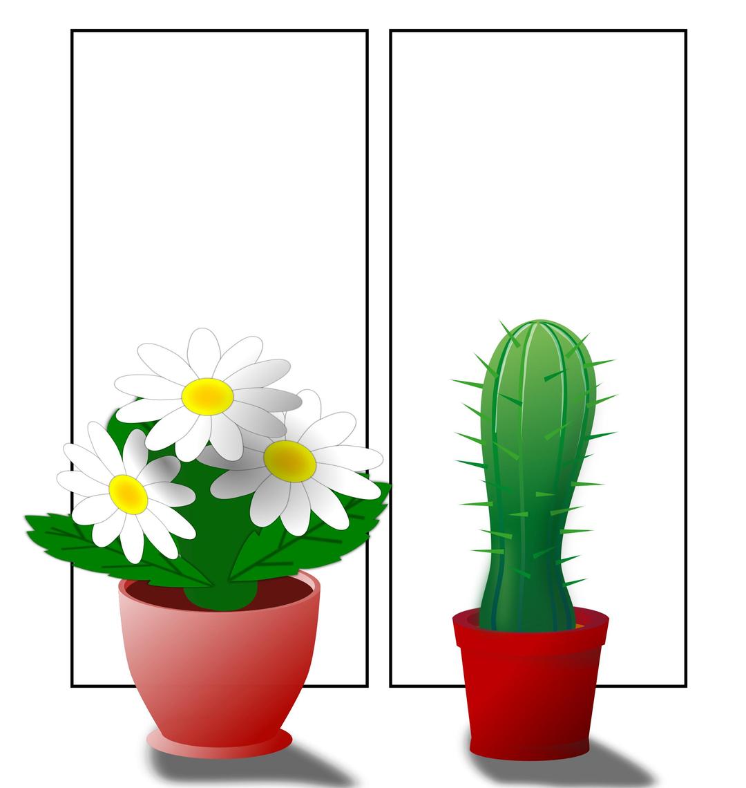 Window with plants png transparent