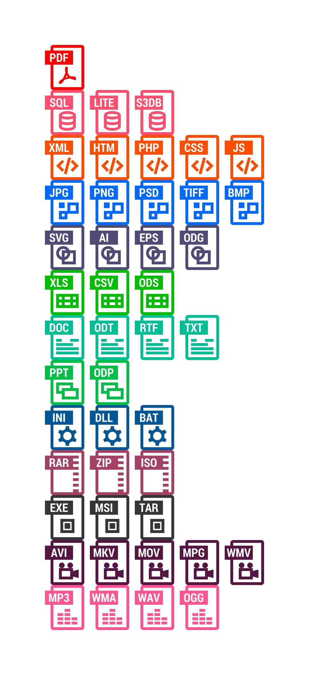 Windows 8-like files icons png transparent