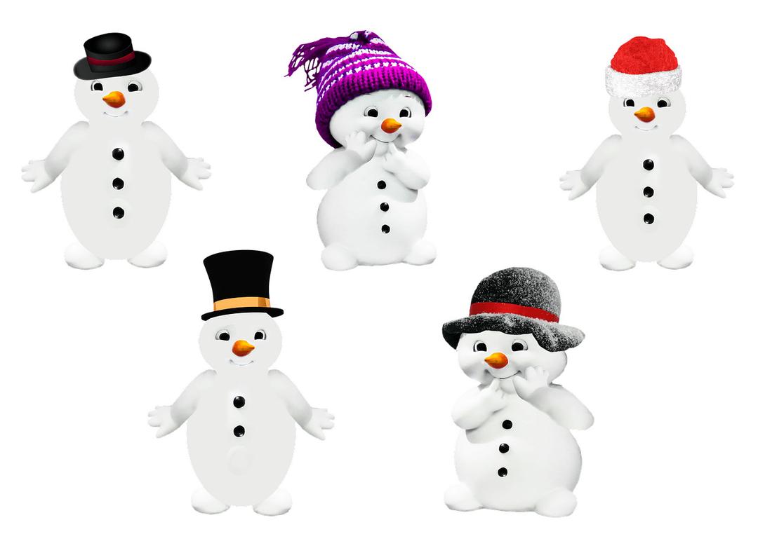 Winter Collection Of Snowmen png transparent