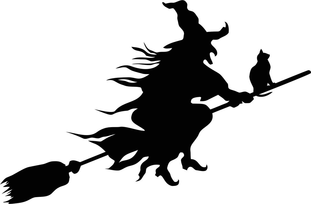 Witch Flying Broom Silhouette png transparent