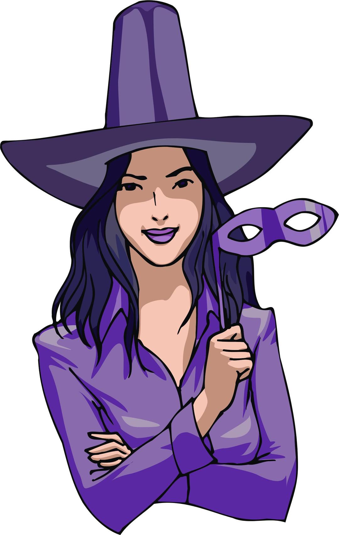 Witch in purple png transparent