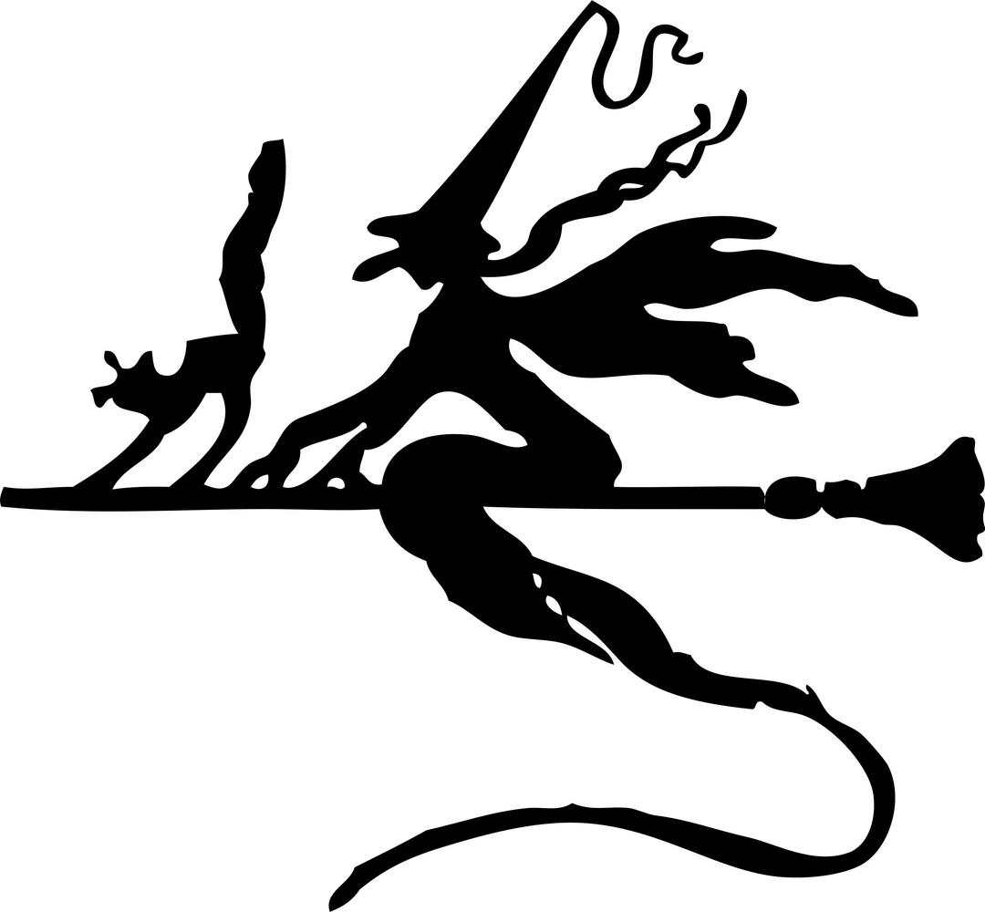 witch on a broom stick png transparent