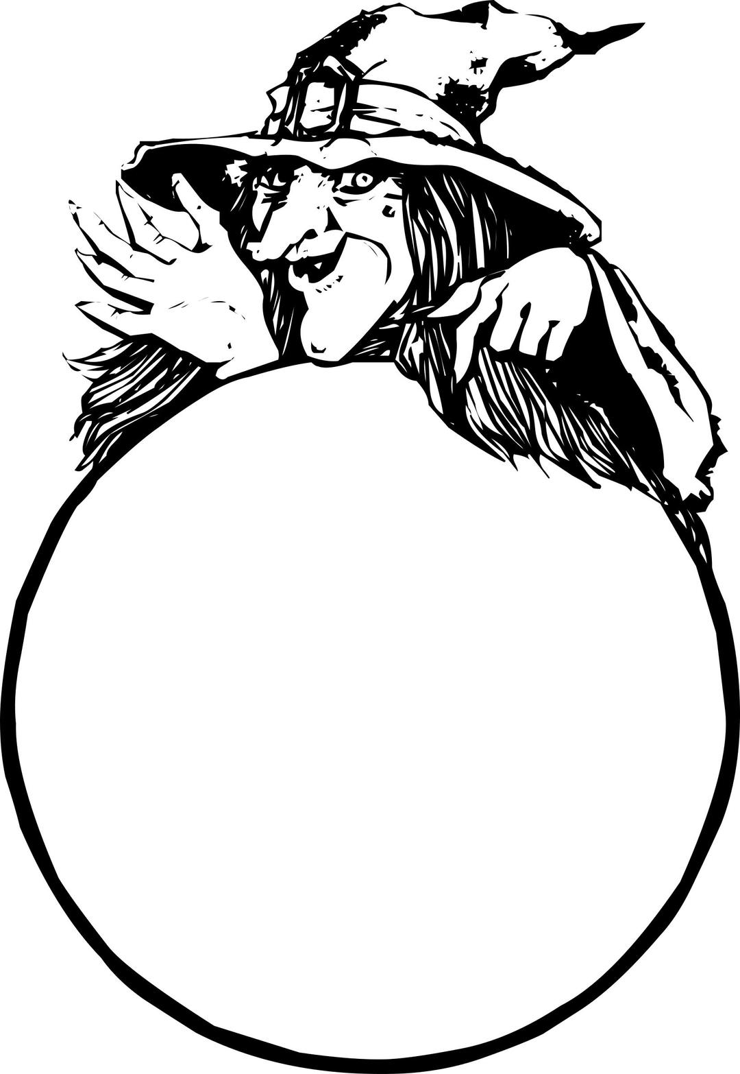 Witch with crystal ball png transparent