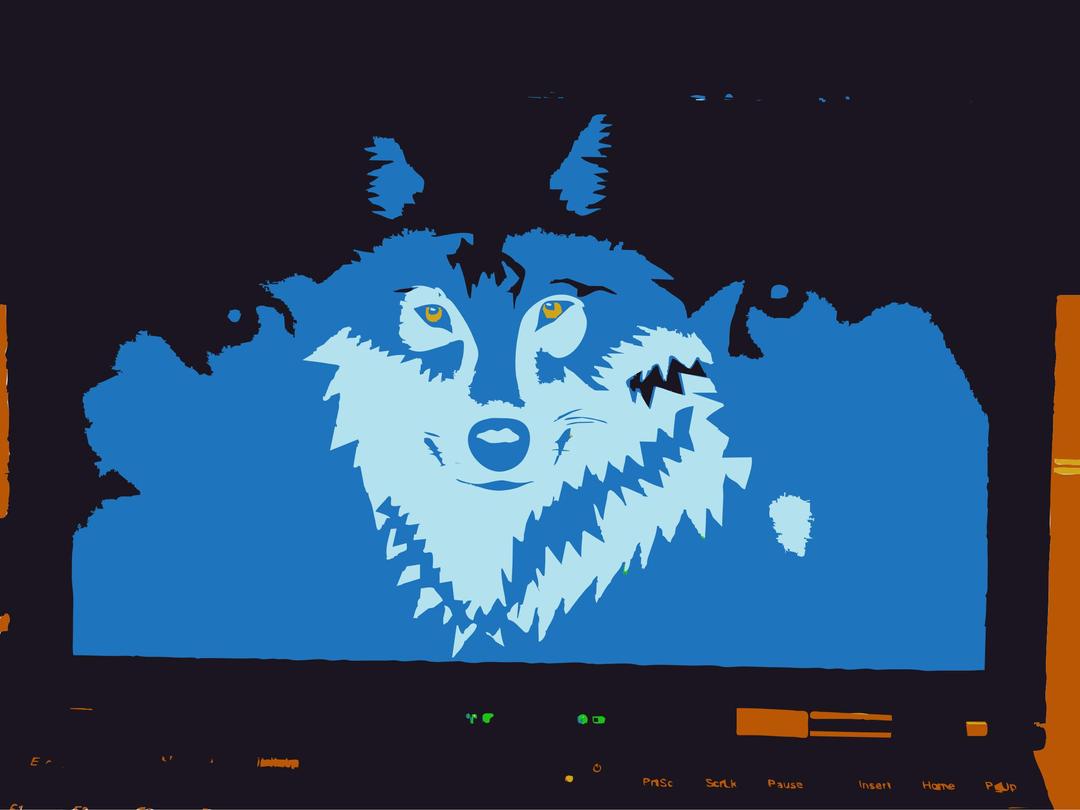 Wolf remix from camera to vector png transparent