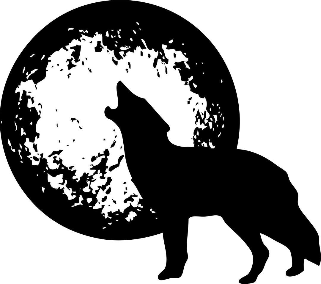 Wolf with Moon png transparent