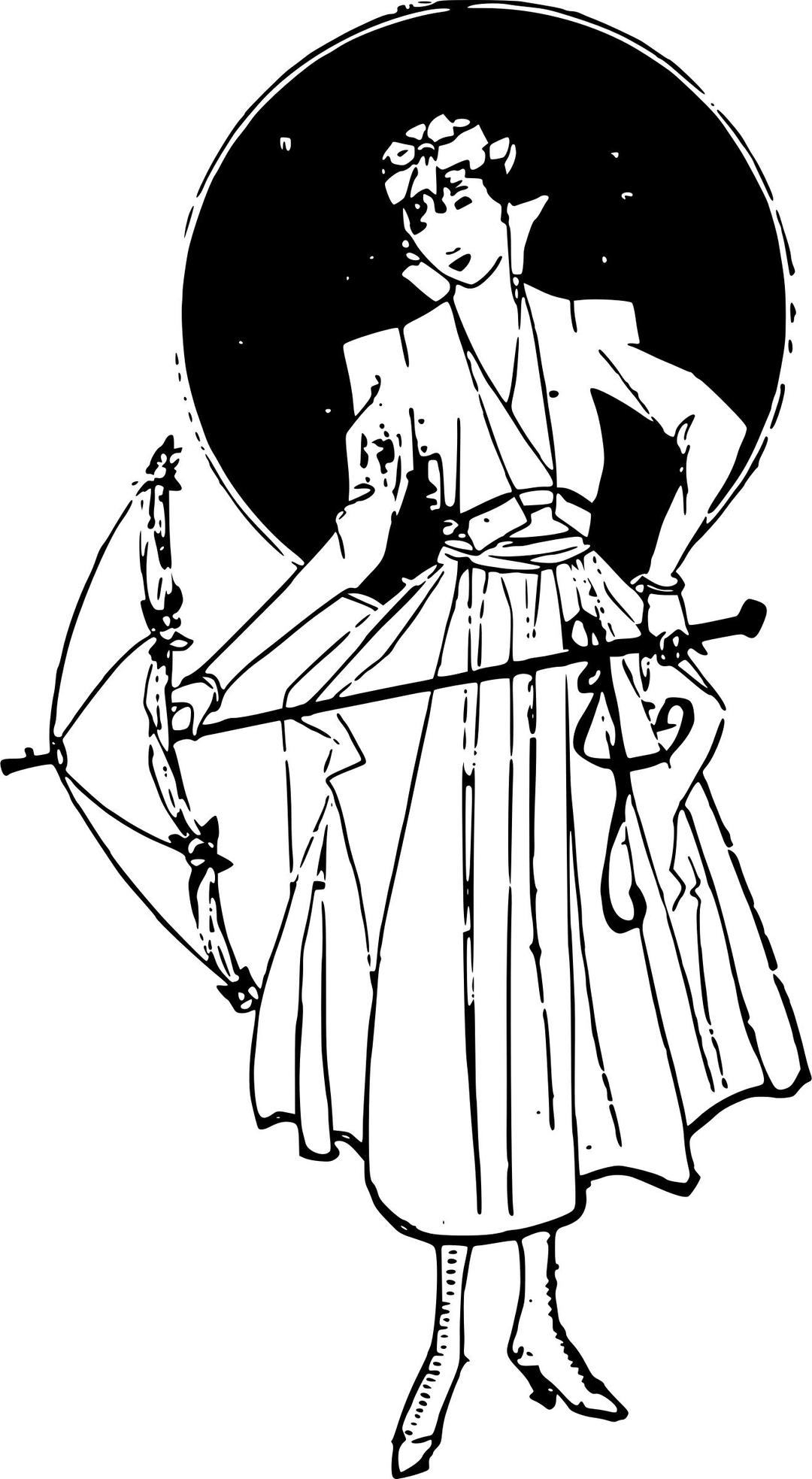 Woman and her Brellie png transparent
