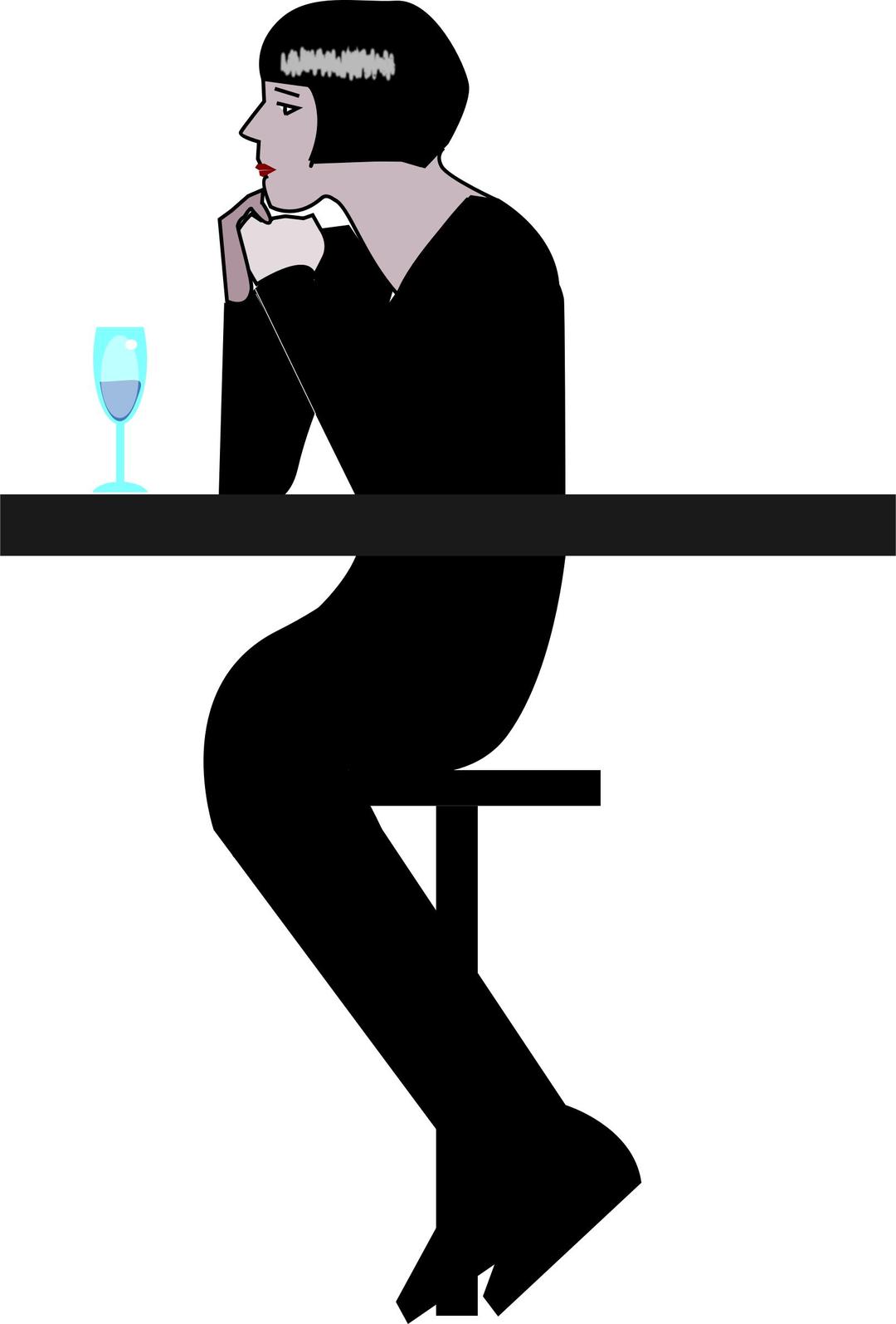 Woman At A Bar png transparent
