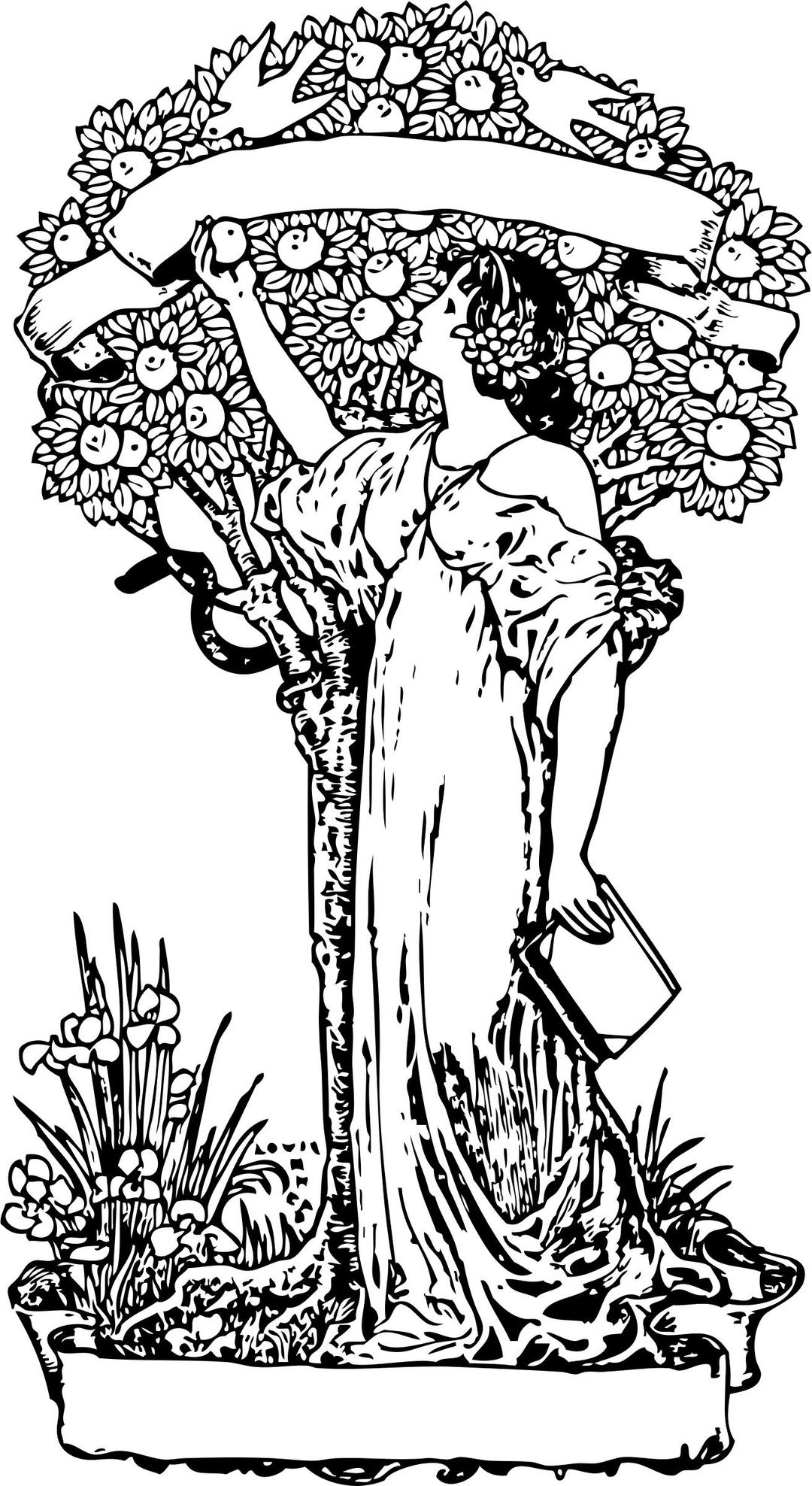 Woman at Apple Tree png transparent