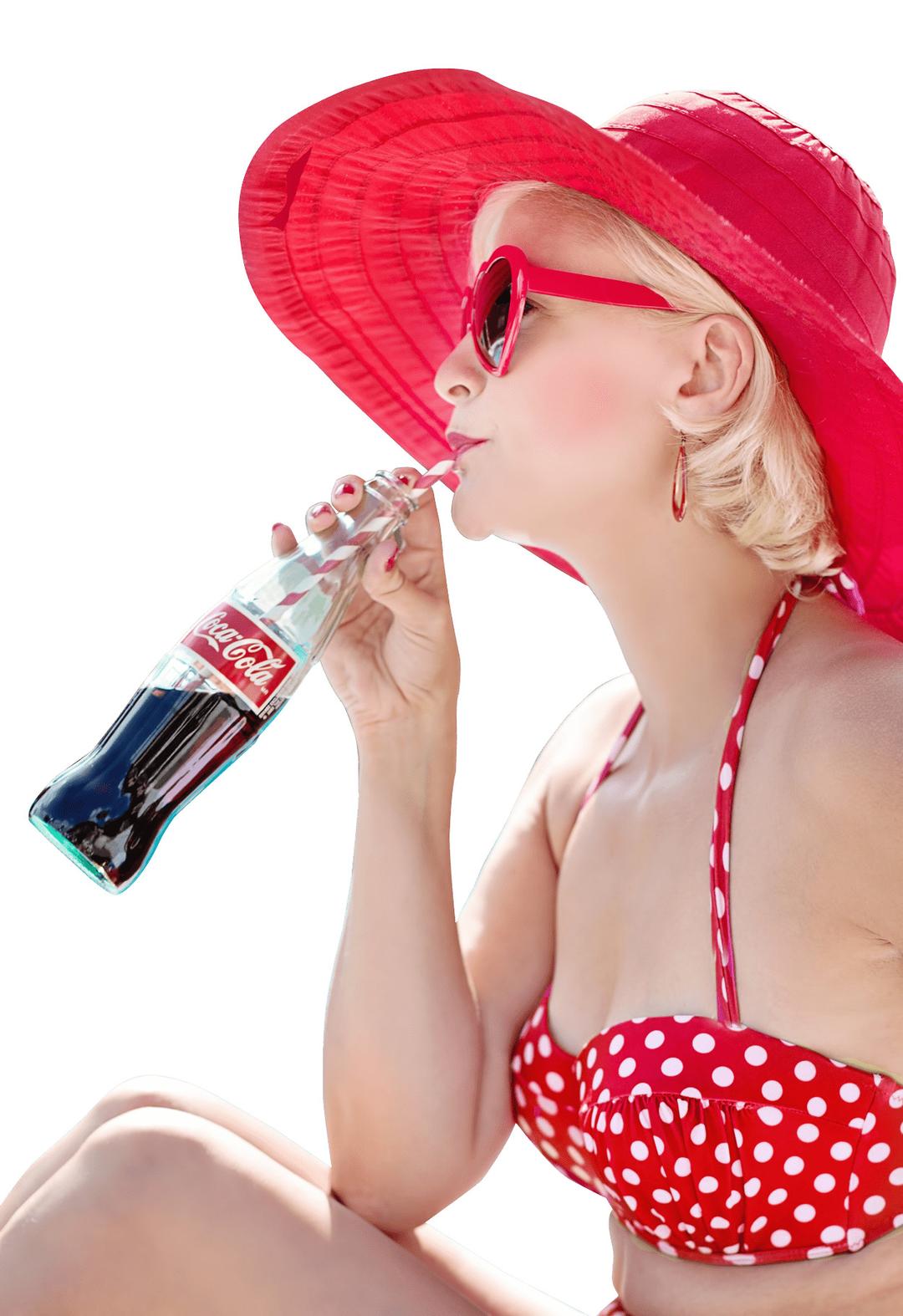 Woman Drinking Coca Cola png transparent