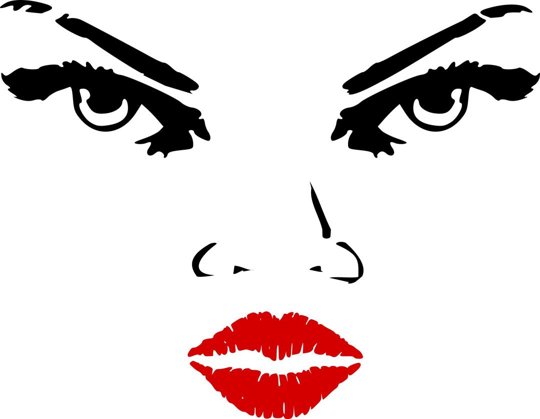Woman eyes nose lips png transparent