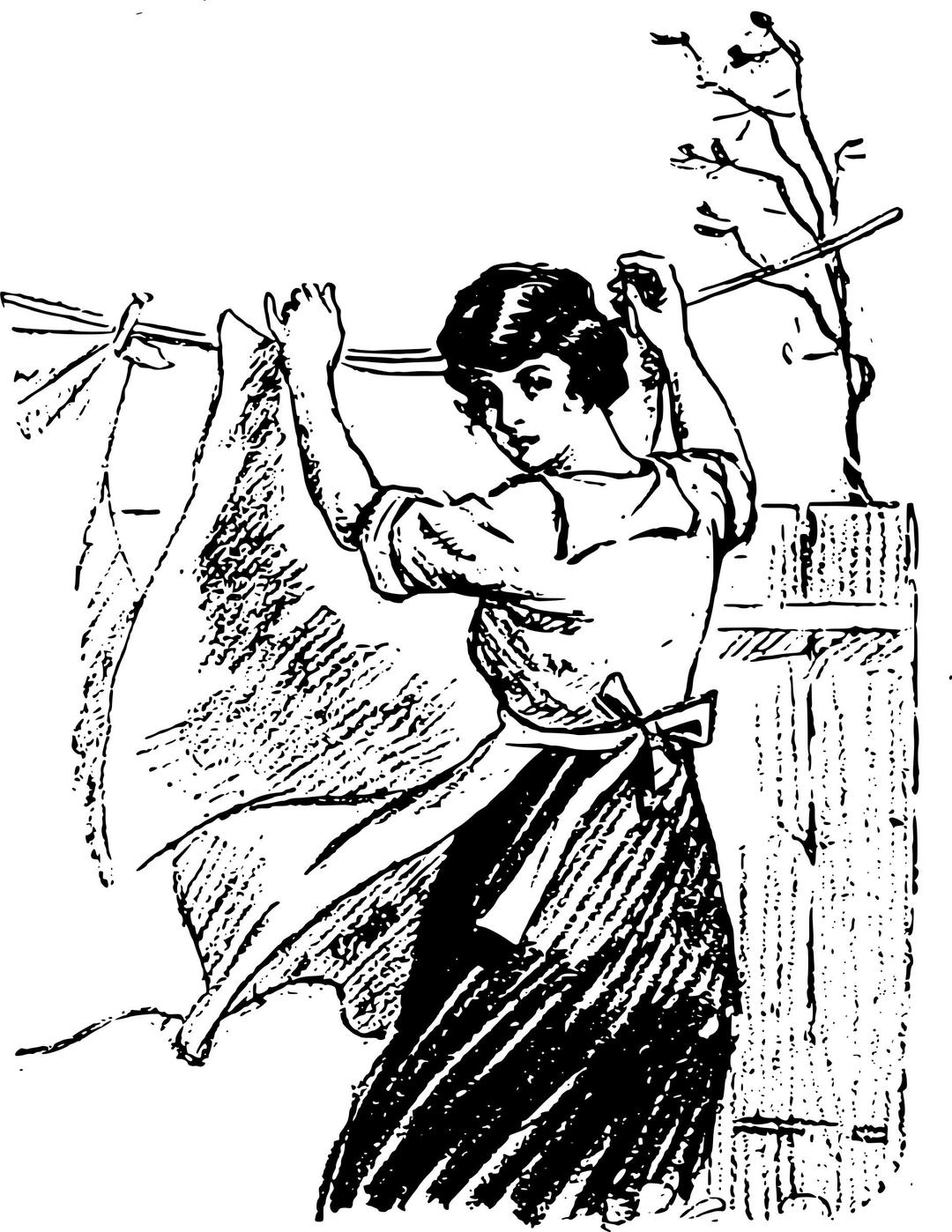 Woman Hanging Up Clothes png transparent