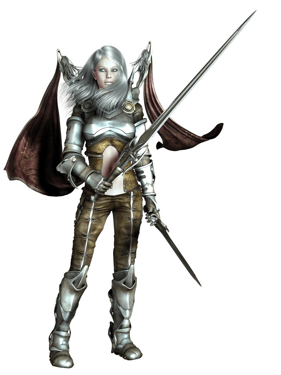Woman Holding Two Weapons png transparent