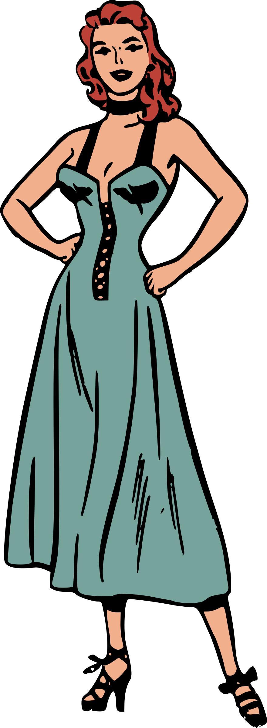 Woman in blue dress png transparent