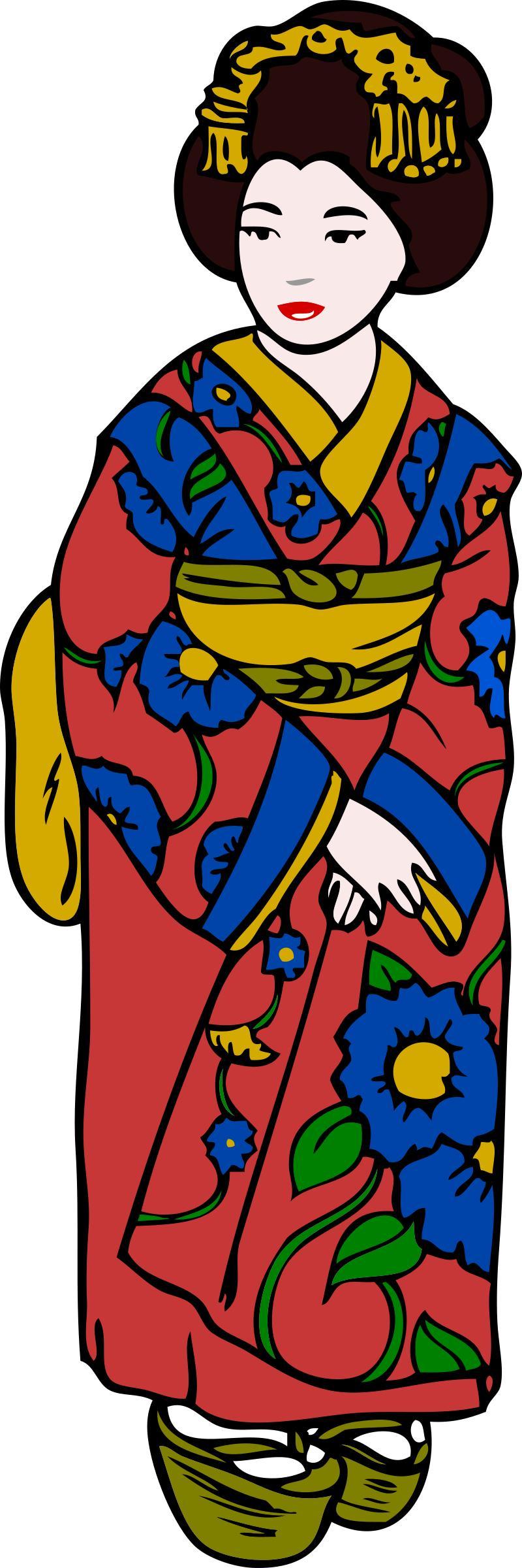 Woman in Kimono png transparent