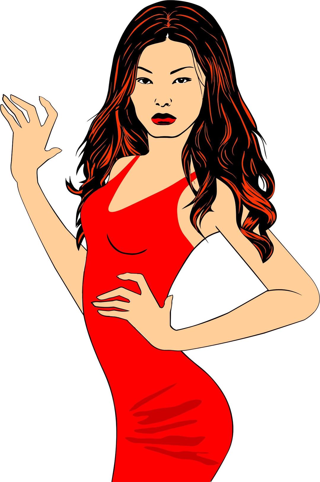 Woman In Red png transparent