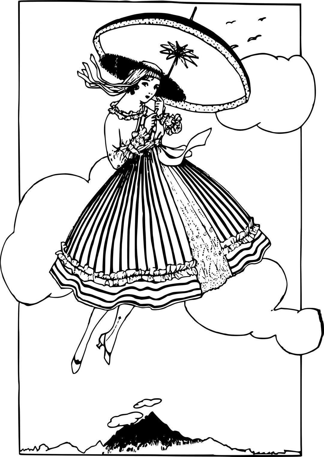 Woman in the Clouds png transparent