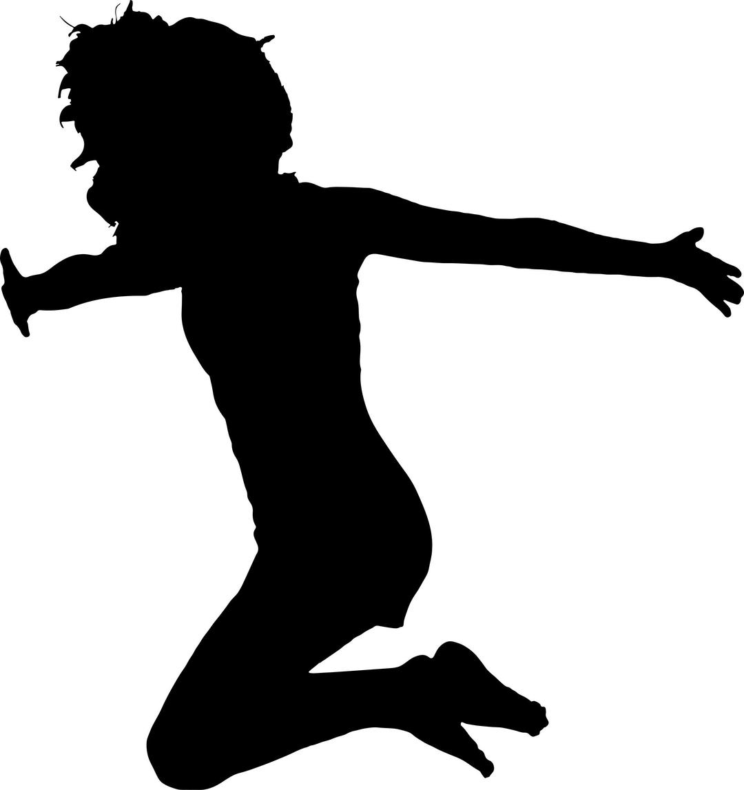 Woman Jumping For Joy Silhouette png transparent