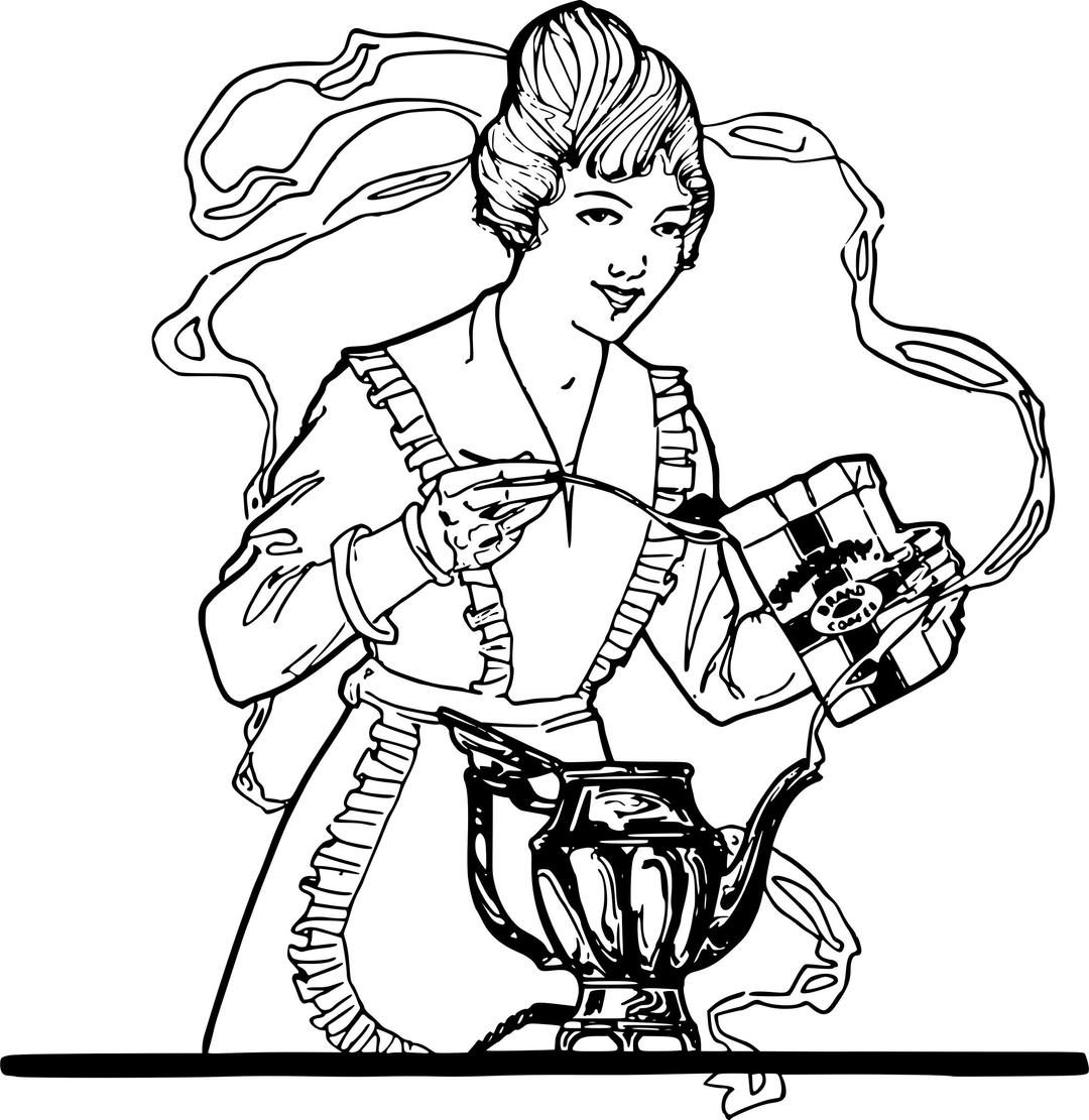 Woman Making Coffee png transparent