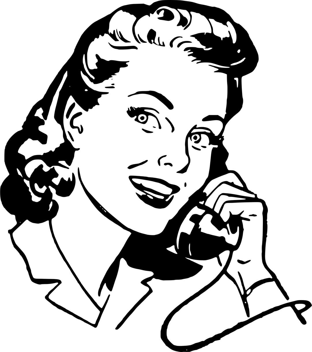 Woman on telephone png transparent