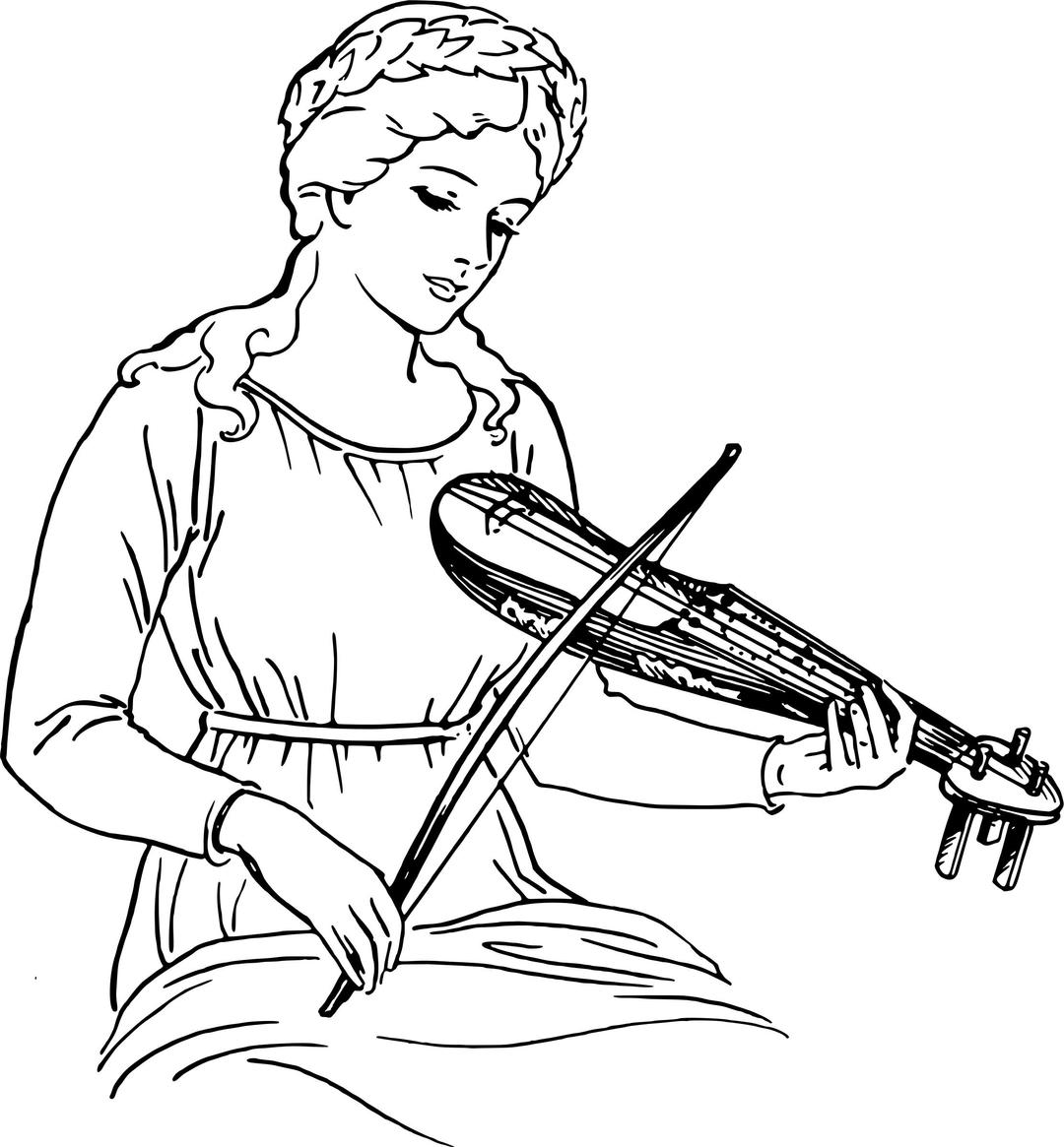 Woman playing a rebec png transparent