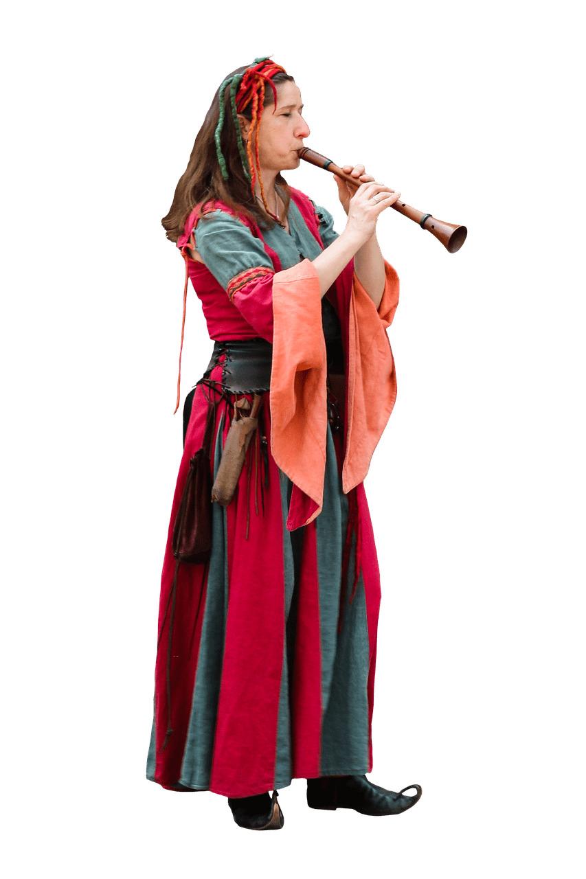 Woman Playing Flute png transparent