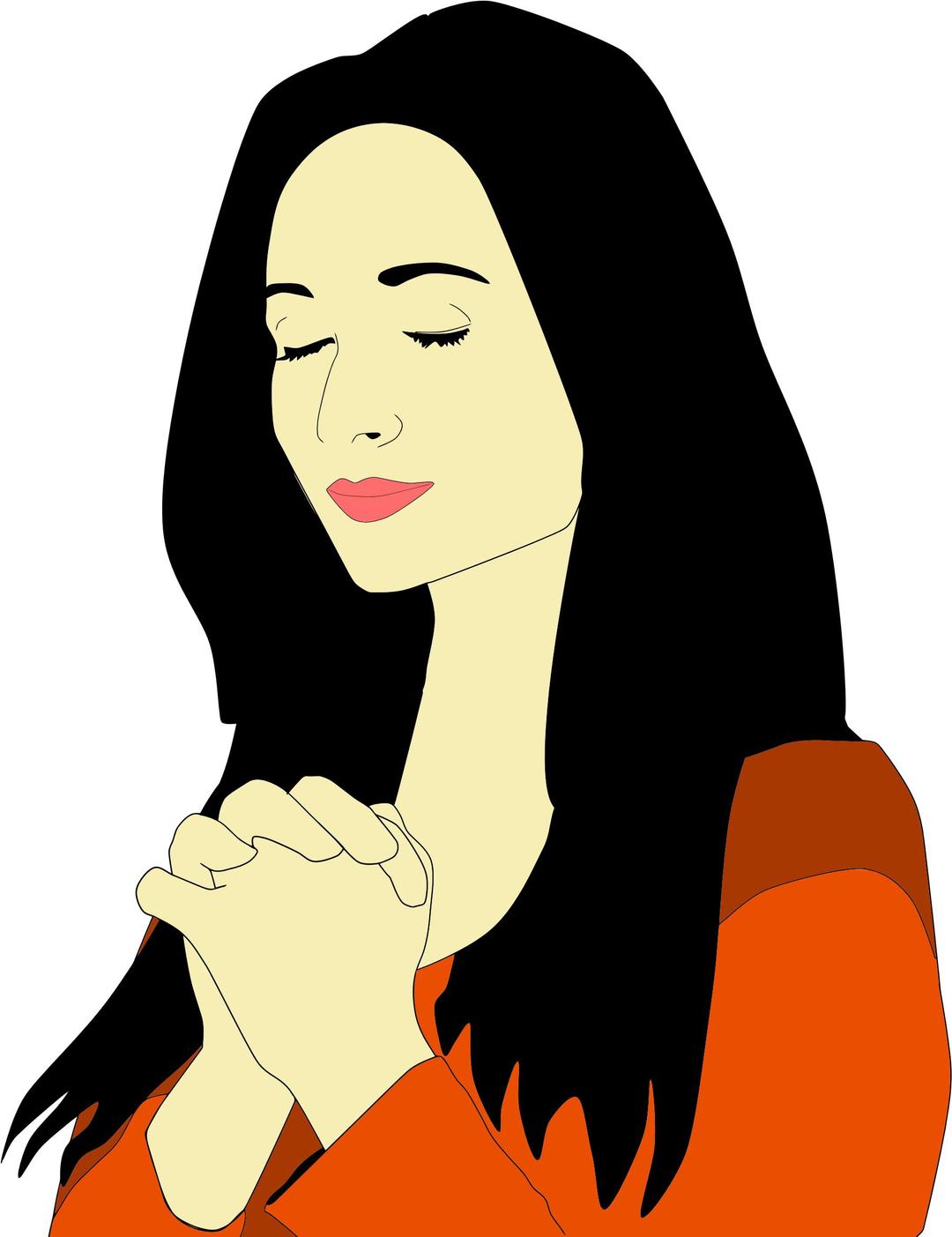Woman Praying Illustration png transparent