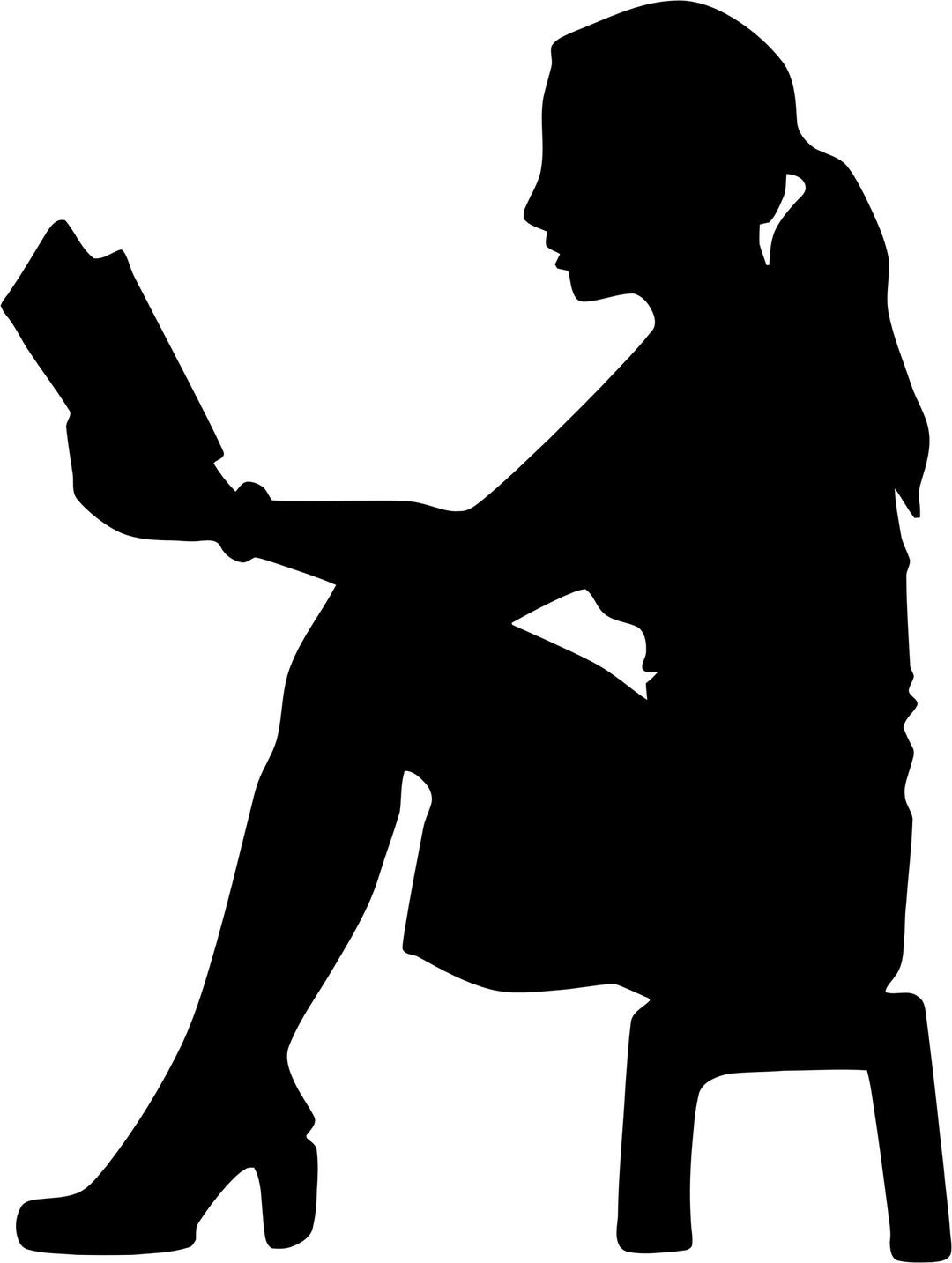 Woman Reading SIlhouette png transparent