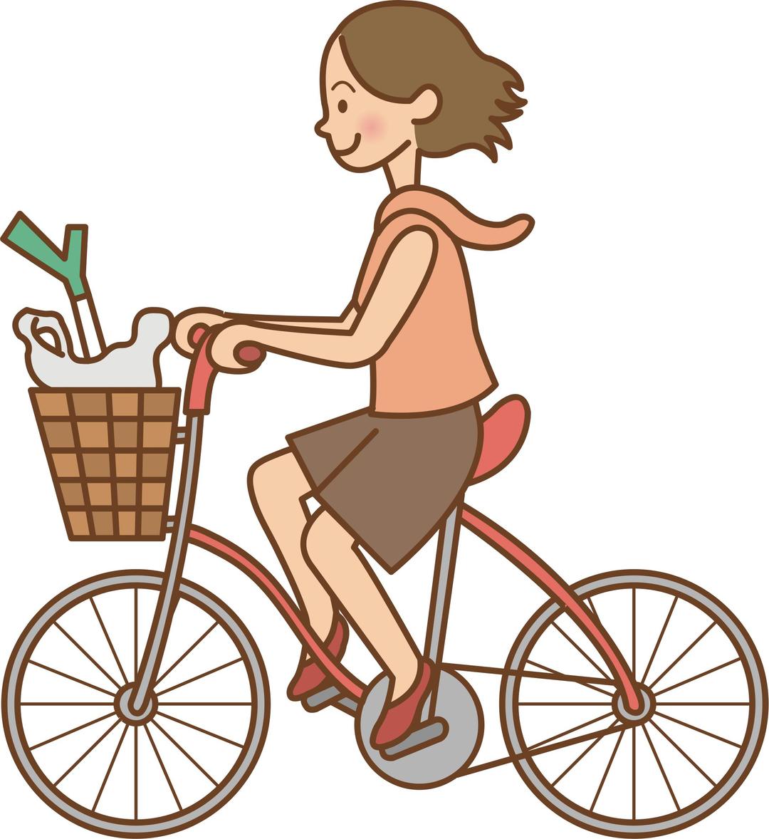 Woman riding a bicycle png transparent