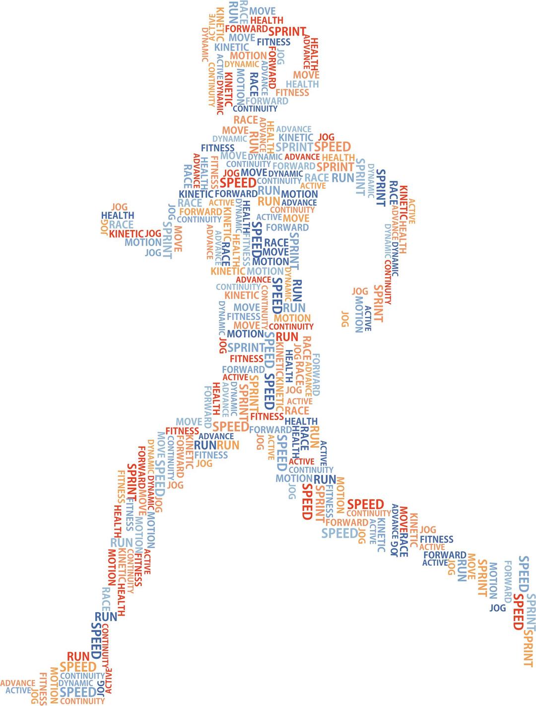 Woman Running Word Cloud No Background png transparent
