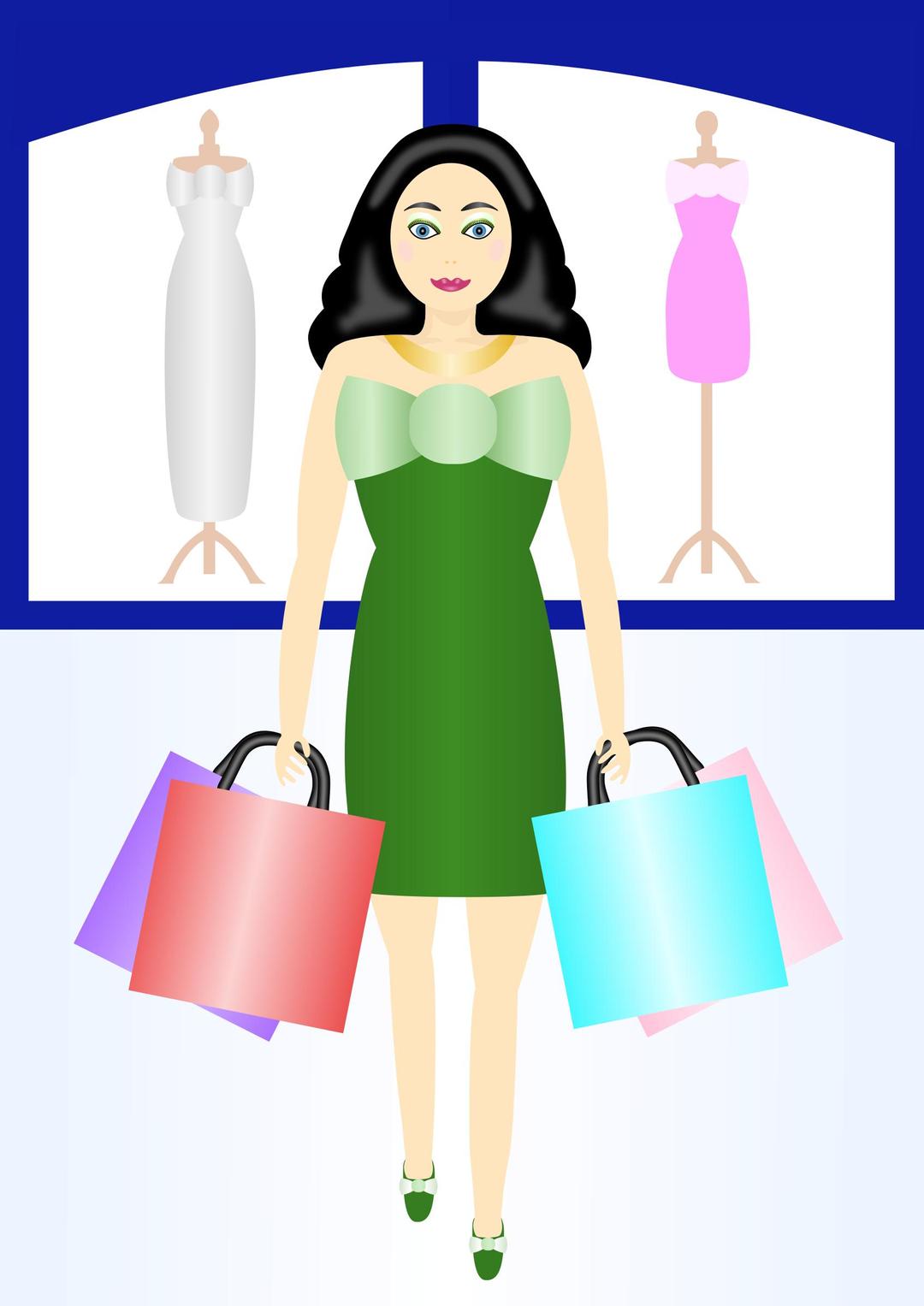 Woman shopping png transparent