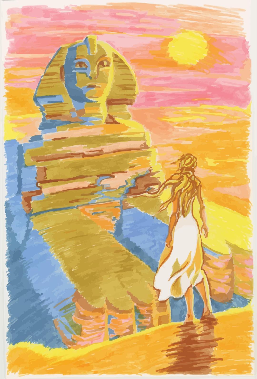 Woman Standing In Front Of The Sphinx png transparent
