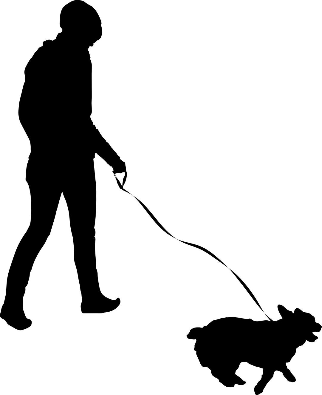 Woman Walking Dog Silhouette png transparent