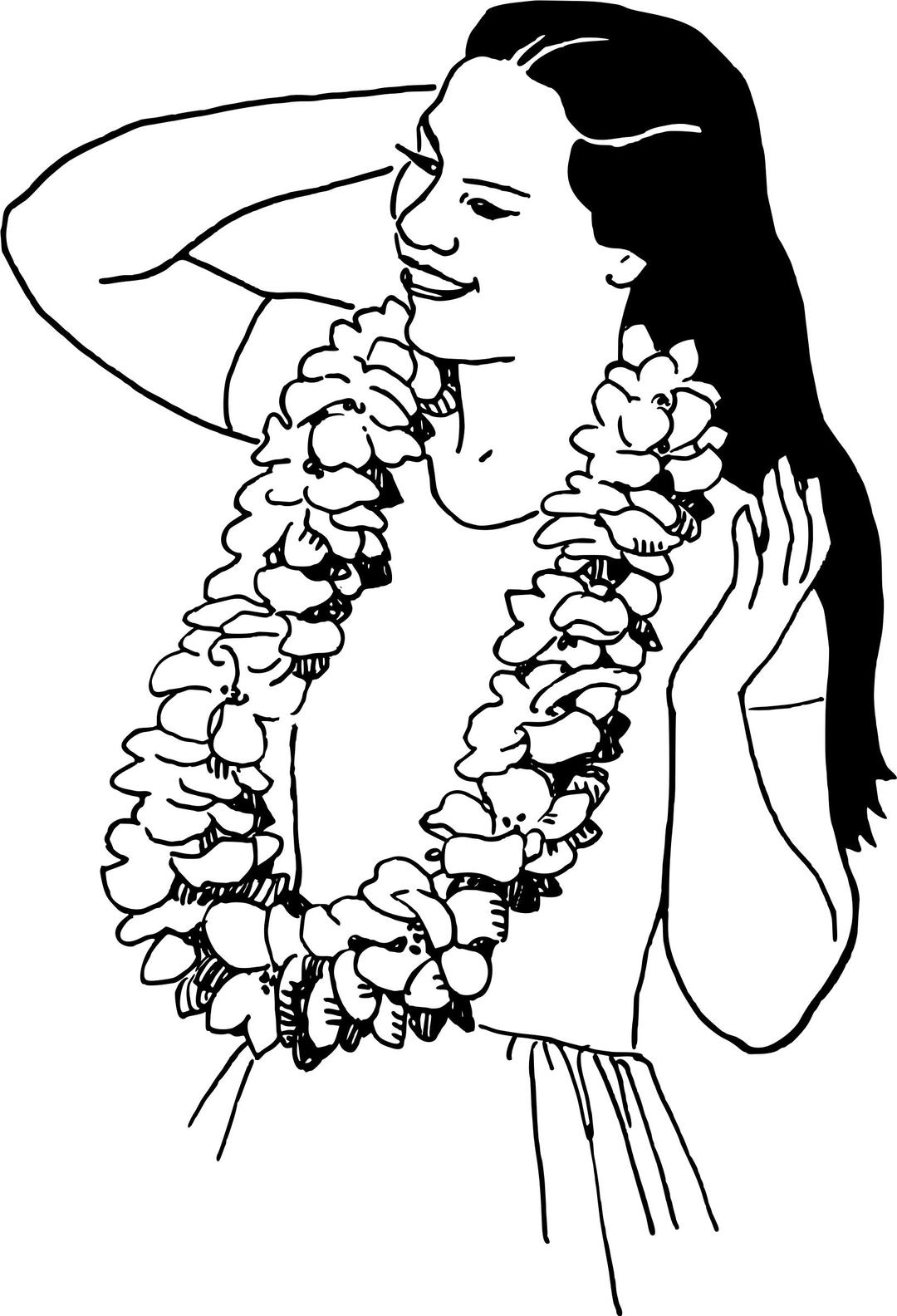 Woman wearing a lei png transparent