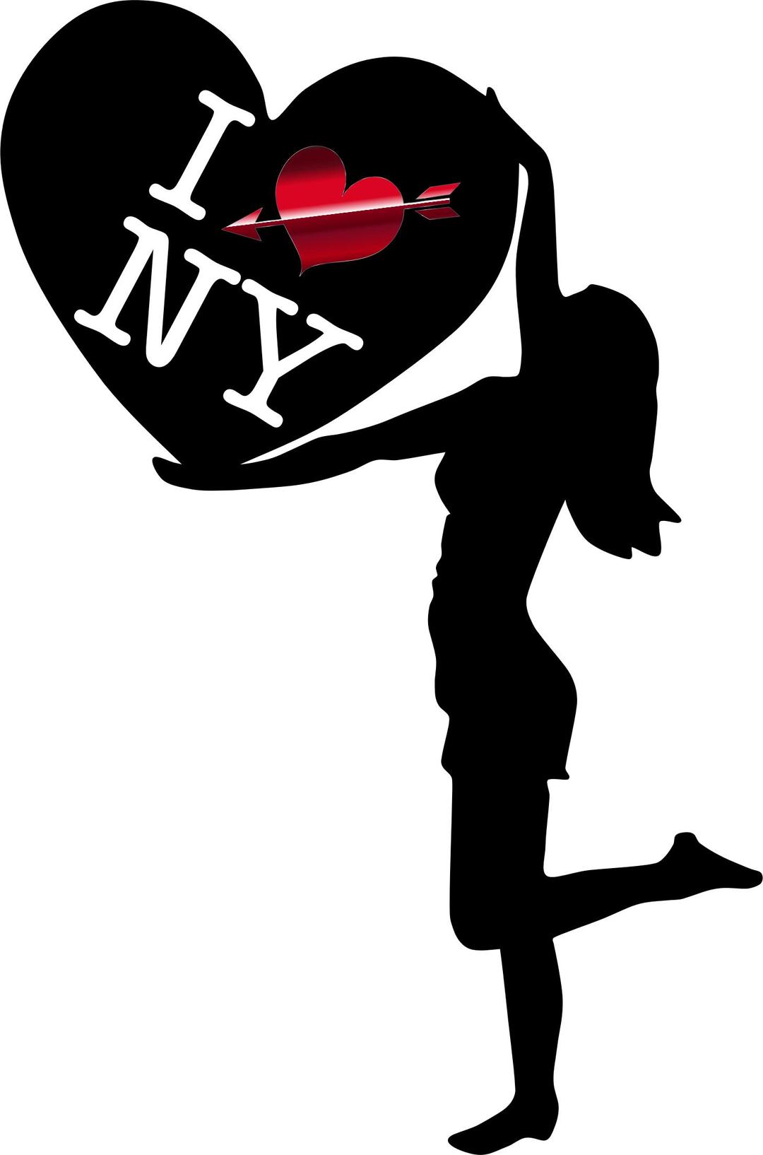 Woman With Big Heart Loves NY png transparent