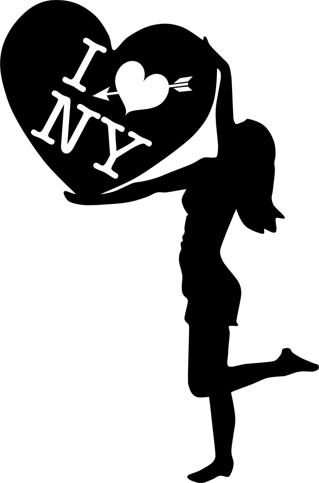Woman With Big Heart Loves NY Black And White png transparent