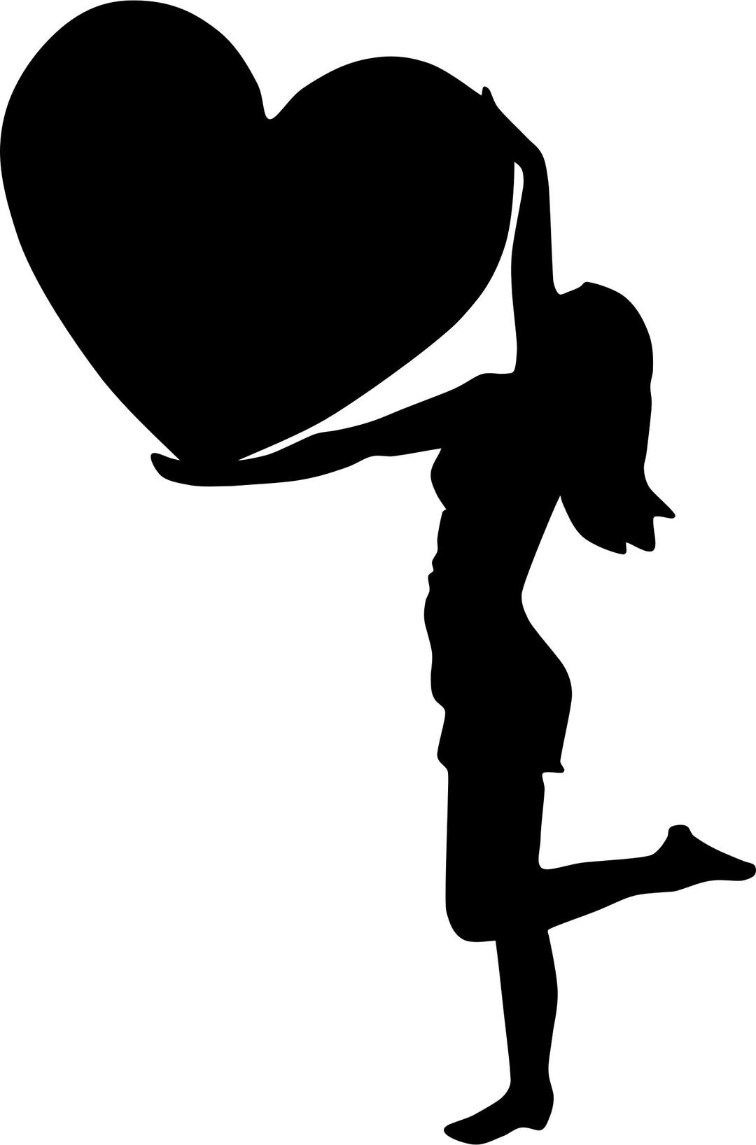Woman With Big Heart Silhouette png transparent