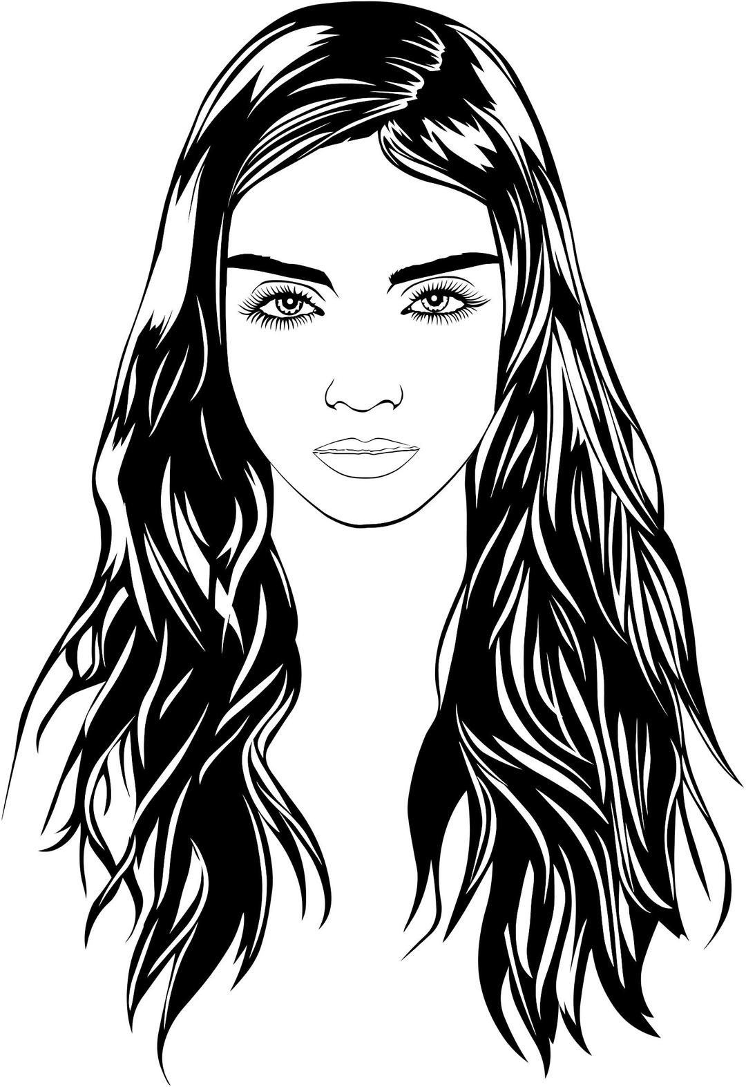 Woman With Cold Stare Line Art png transparent
